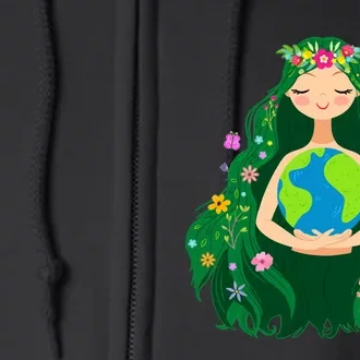 Green Mother Earth Day Gaia Save Our Planet Full Zip Hoodie