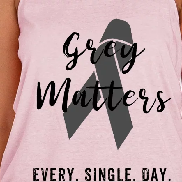 Grey Matters Every Single Day Meaningful Gift Brain Tumor Cancer Funny Gift Women's Knotted Racerback Tank