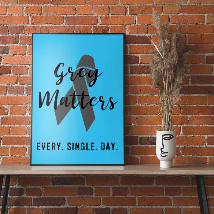 Grey Matters Every Single Day Meaningful Gift Brain Tumor Cancer Funny Gift Poster