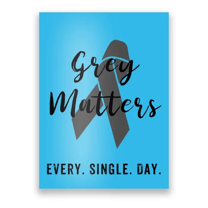 Grey Matters Every Single Day Meaningful Gift Brain Tumor Cancer Funny Gift Poster