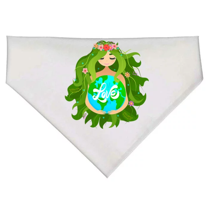 Green Mother Earth Day Gaia Save Our Planet Gift USA-Made Doggie Bandana