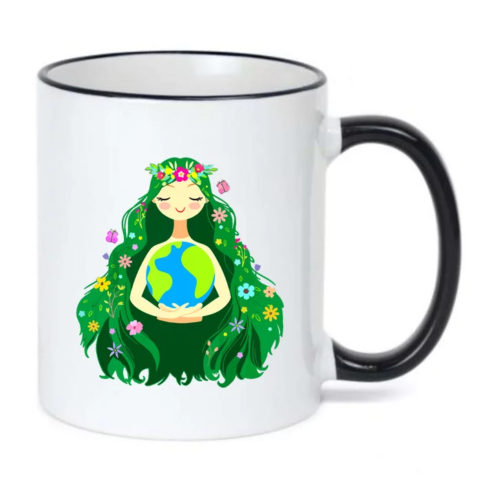 Green Mother Earth Day Gaia Save Our Planet Women Black Color Changing Mug