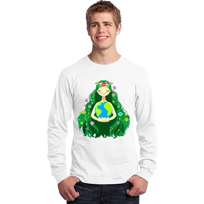 Green Mother Earth Day Gaia Save Our Planet Women Long Sleeve Shirt