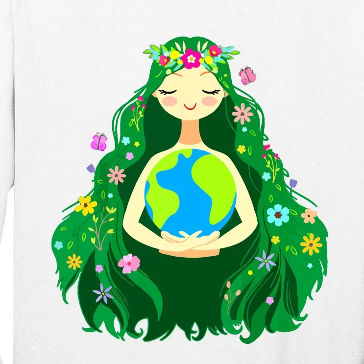 Green Mother Earth Day Gaia Save Our Planet Women Long Sleeve Shirt