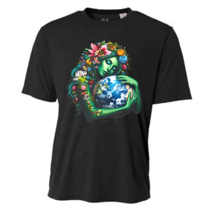 Green Mother Earth Day Gaia Save Our Planet Cooling Performance Crew T-Shirt