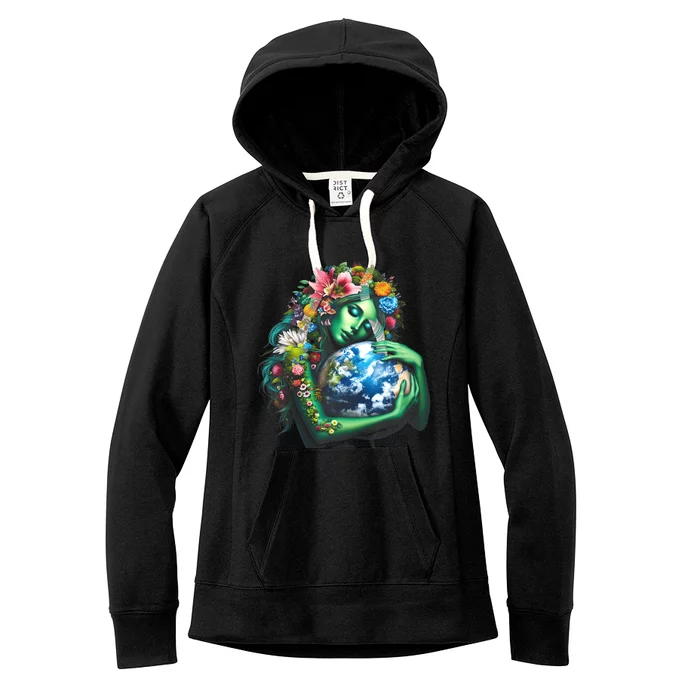 Green Mother Earth Day Gaia Save Our Planet Women's Fleece Hoodie