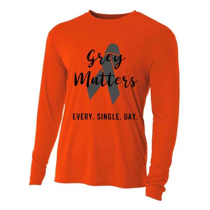 Grey Matters Every Single Day Brain Tumor Cancer Cool Gift Cooling Performance Long Sleeve Crew