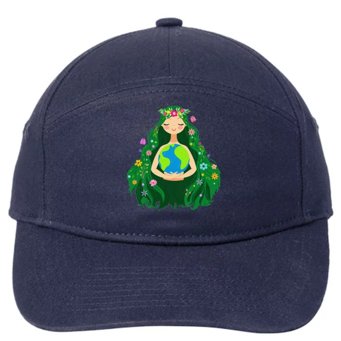 Green Mother Earth Day Gaia Save Our Planet 7-Panel Snapback Hat