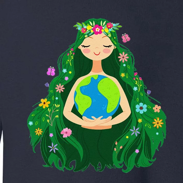 Green Mother Earth Day Gaia Save Our Planet Toddler Sweatshirt