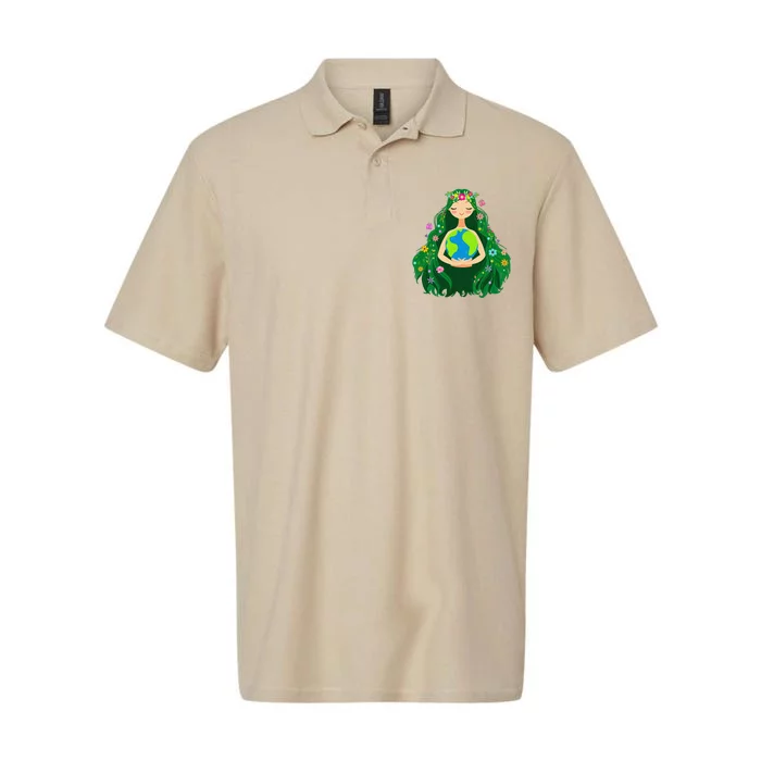 Green Mother Earth Day Gaia Save Our Planet Softstyle Adult Sport Polo