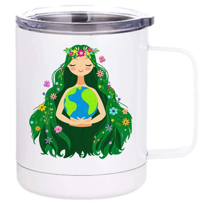 Green Mother Earth Day Gaia Save Our Planet Front & Back 12oz Stainless Steel Tumbler Cup