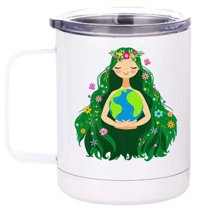 Green Mother Earth Day Gaia Save Our Planet Front & Back 12oz Stainless Steel Tumbler Cup