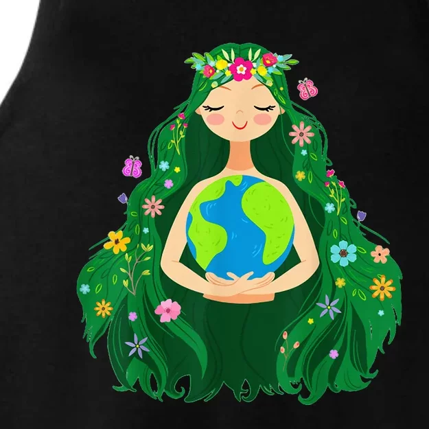 Green Mother Earth Day Gaia Save Our Planet Ladies Tri-Blend Wicking Tank