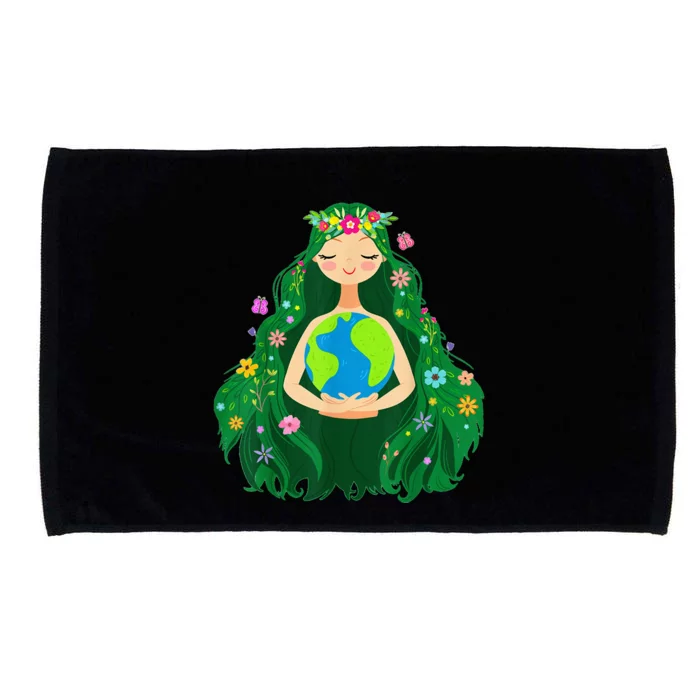 Green Mother Earth Day Gaia Save Our Planet Microfiber Hand Towel