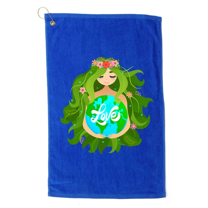 Green Mother Earth Day Gaia Save Our Planet Gift Platinum Collection Golf Towel