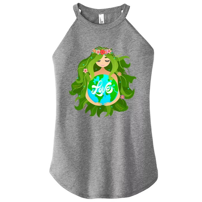 Green Mother Earth Day Gaia Save Our Planet Gift Women’s Perfect Tri Rocker Tank