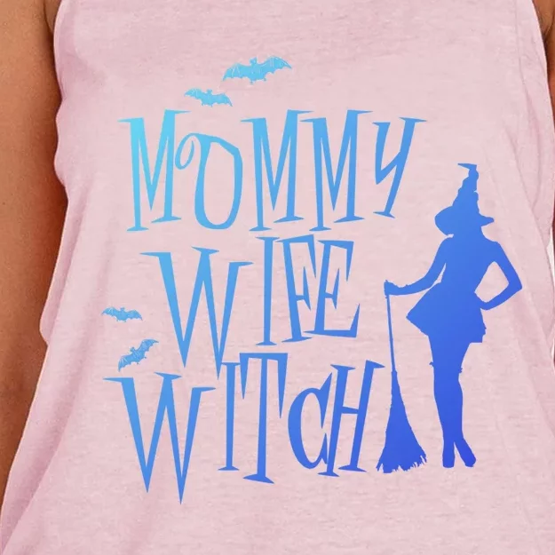 Gift Mommy Funny Costume Wife Mom Witch Halloween Gift Women's Knotted Racerback Tank