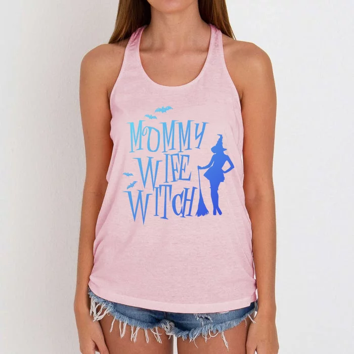 Gift Mommy Funny Costume Wife Mom Witch Halloween Gift Women's Knotted Racerback Tank