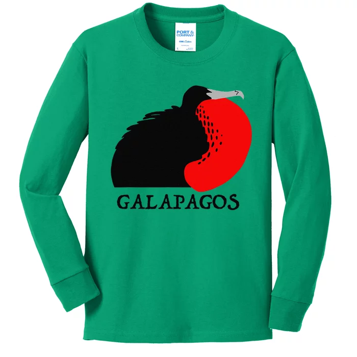 Galapagos Magnificent Frigate Bird Kids Long Sleeve Shirt