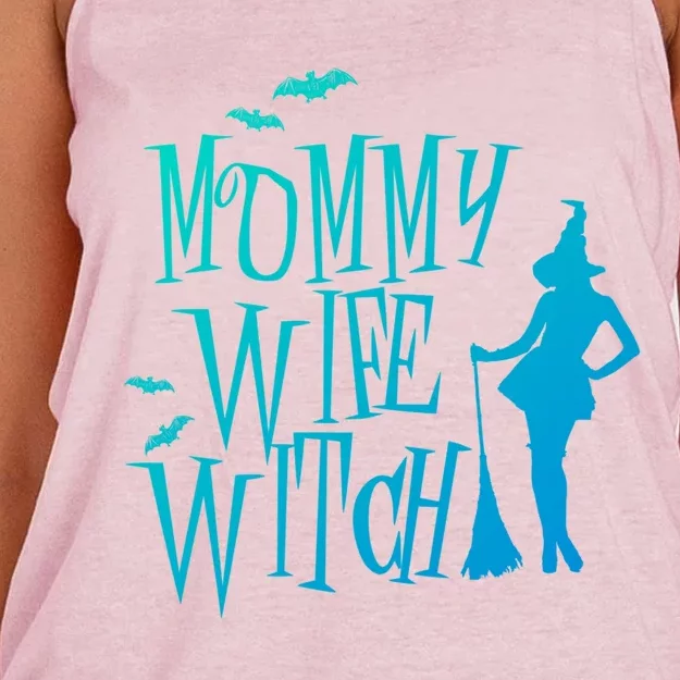 Gift Mommy Funny Costume Wife Mom Witch Halloween Gift Women's Knotted Racerback Tank