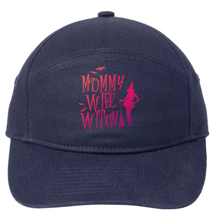 Gift Mommy Funny Costume Wife Mom Witch Halloween Gift 7-Panel Snapback Hat