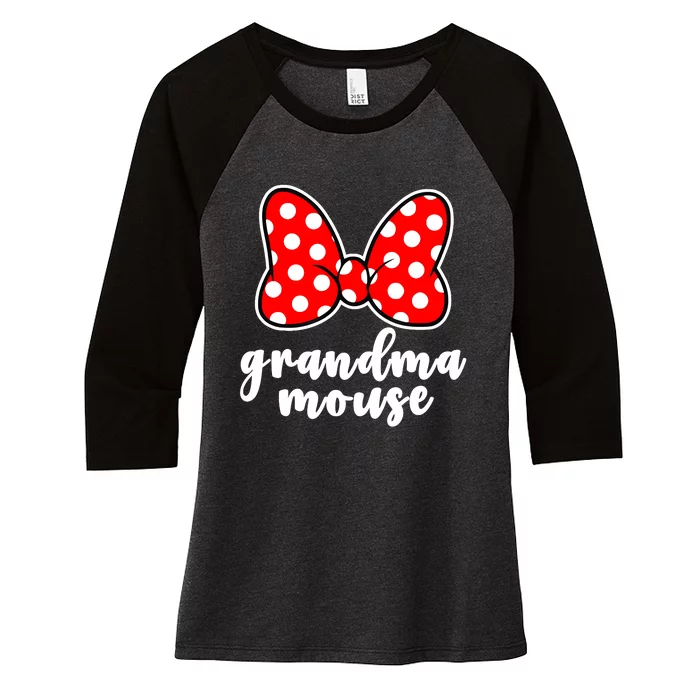 Grandma Mouse Family Vacation Funny Grandma Mouse Women's Tri-Blend 3/4-Sleeve Raglan Shirt