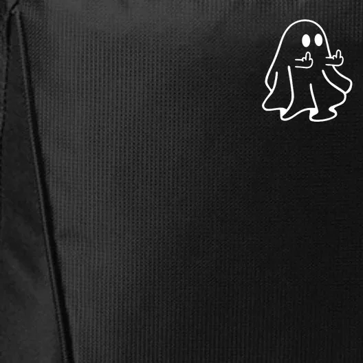 Ghost Middle Finger Funny Ghost Halloween City Backpack