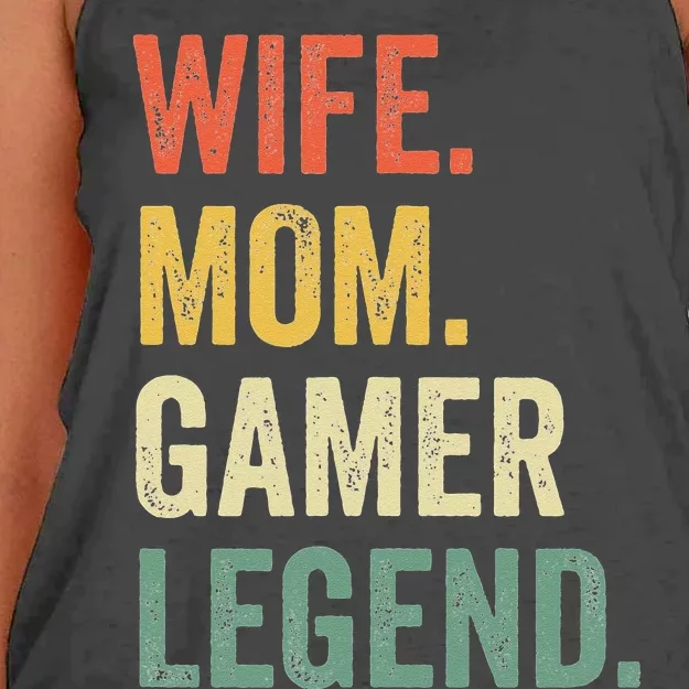 Gamer Mom Funny Wife Mom Video Game Legend Mother's Day Women's Knotted Racerback Tank