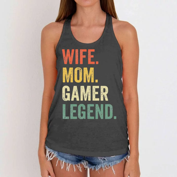 Gamer Mom Funny Wife Mom Video Game Legend Mother's Day Women's Knotted Racerback Tank