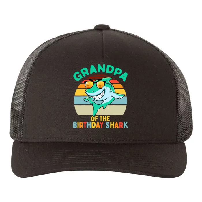 Grandpa Matching Family Shark Birthday Yupoong Adult 5-Panel Trucker Hat