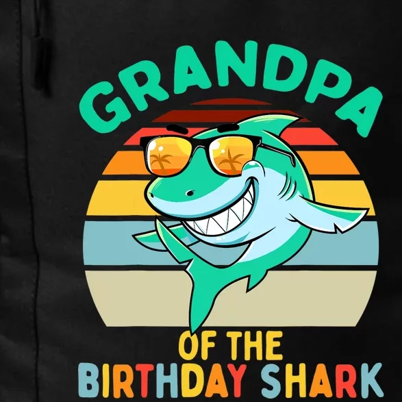 Grandpa Matching Family Shark Birthday Daily Commute Backpack