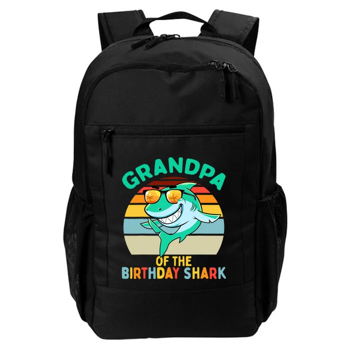 Grandpa Matching Family Shark Birthday Daily Commute Backpack