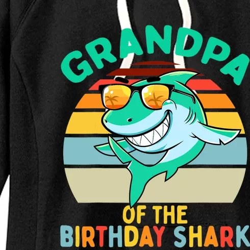 Grandpa Matching Family Shark Birthday Women's Fleece Hoodie