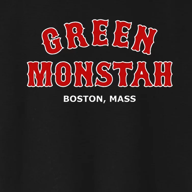 Green Monstah Funny Boston Mass New England Sports Women's Crop Top Tee