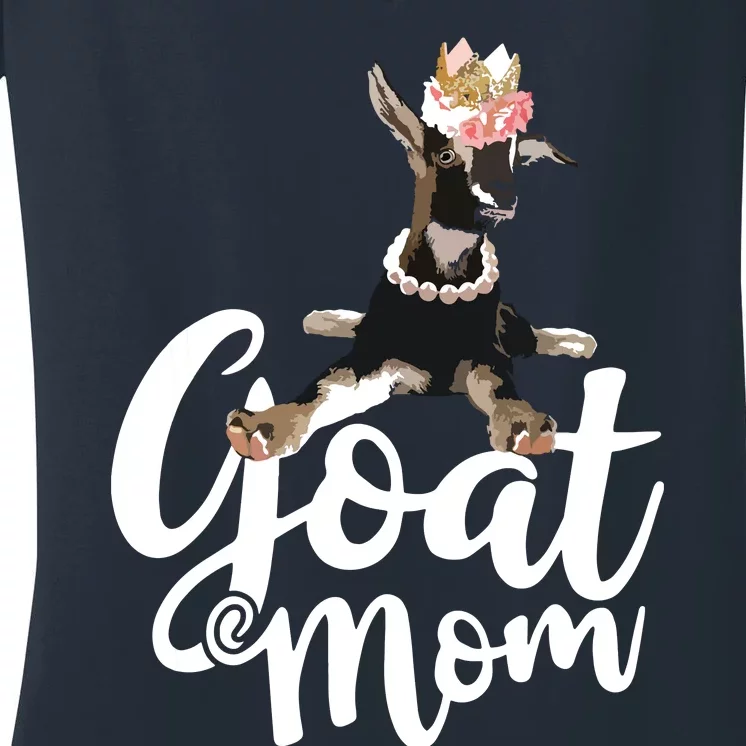 Goat Mom Funny Goat Lover Or Goat Farmer Cute Art Women's V-Neck T-Shirt