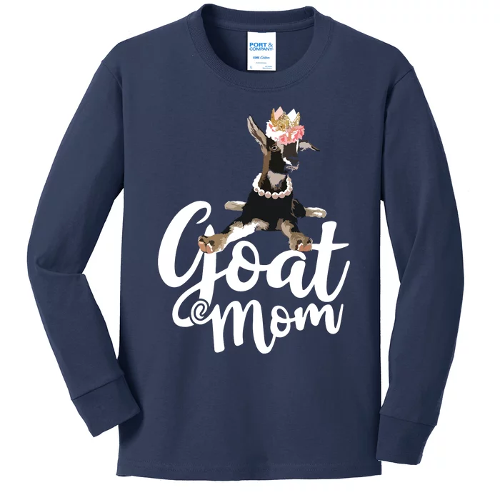 Goat Mom Funny Goat Lover Or Goat Farmer Cute Art Kids Long Sleeve Shirt