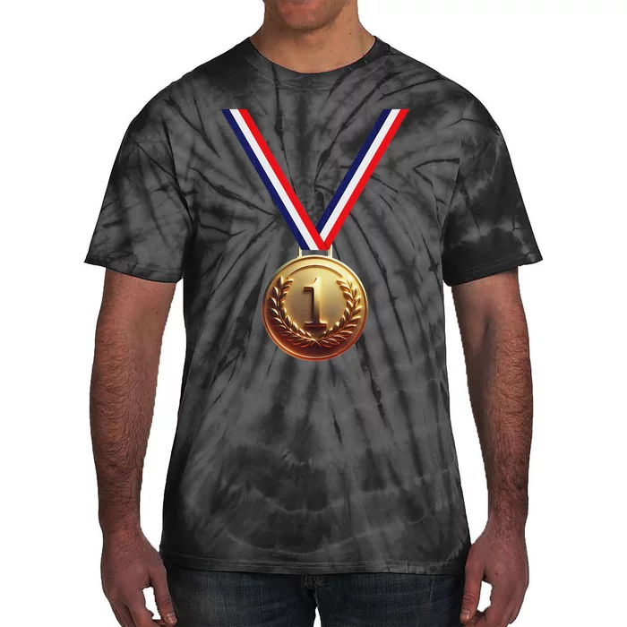 Golden Medal For Winners School Team And Champions Tie-Dye T-Shirt