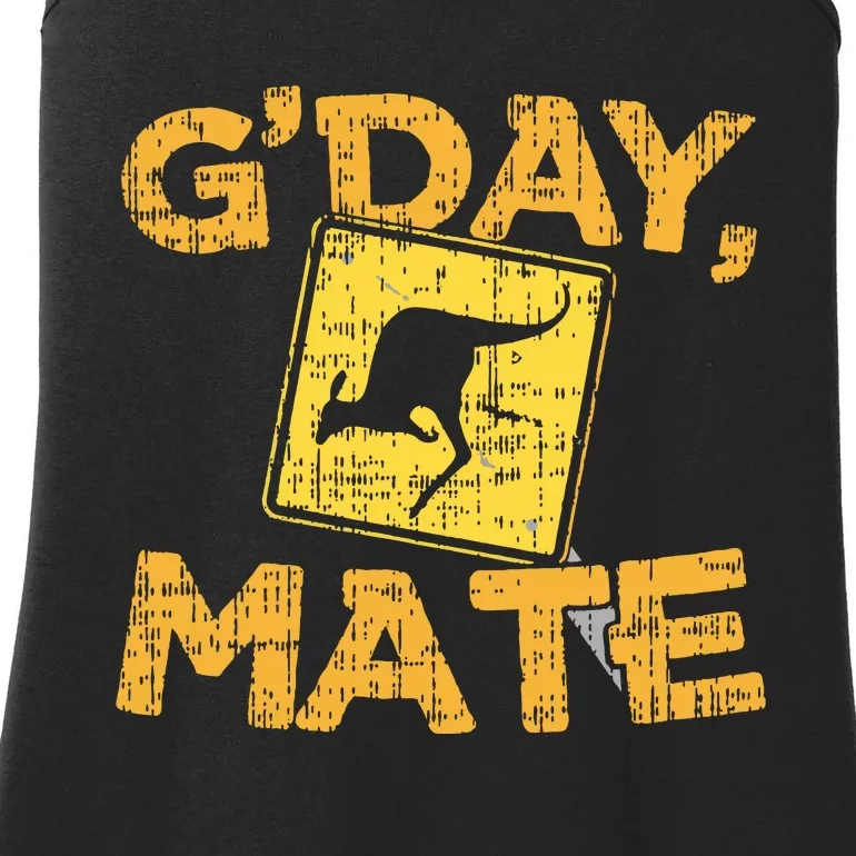 Gday Mate Funny Australia Kangaroo Ladies Essential Tank