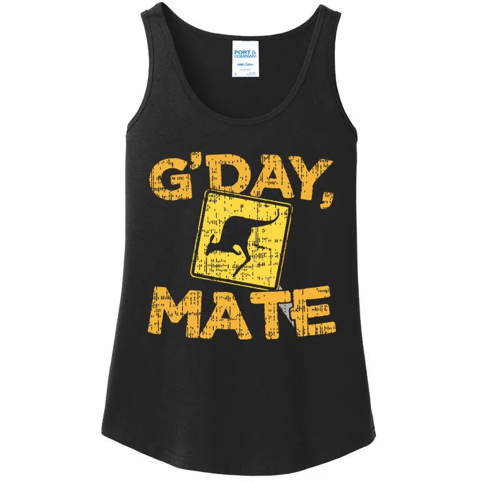 Gday Mate Funny Australia Kangaroo Ladies Essential Tank