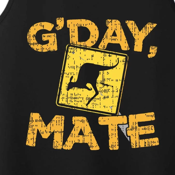 Gday Mate Funny Australia Kangaroo Performance Tank