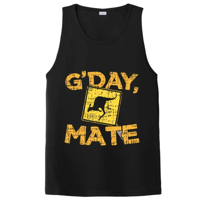 Gday Mate Funny Australia Kangaroo Performance Tank