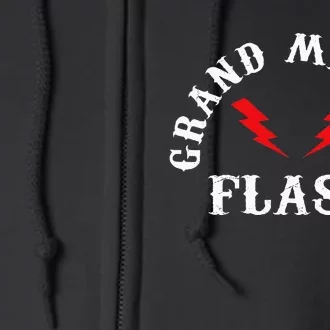 Grand Master Flash Lighting Fast White Text Full Zip Hoodie