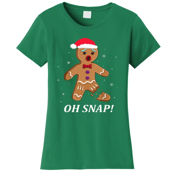 Gingerbread Man Funny Xmas Oh Snap Christmas Cookie Costume Baking Team Gift Women's T-Shirt