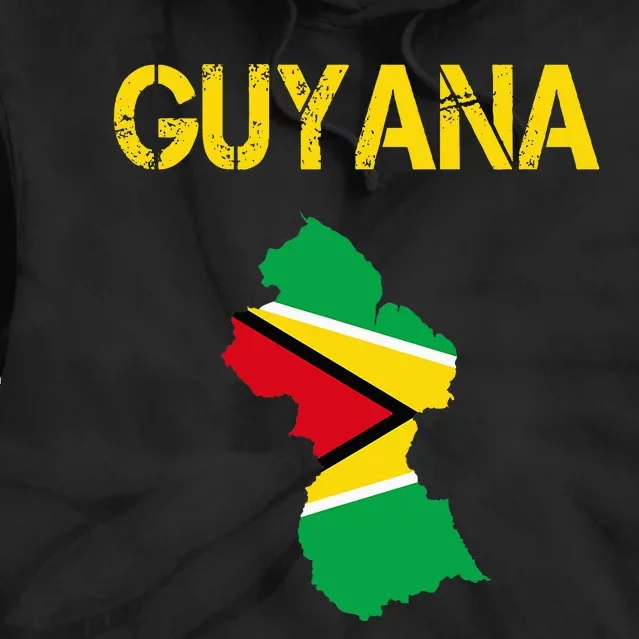 Guyana Map Flag Of Guyana Tie Dye Hoodie