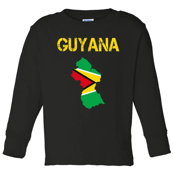 Guyana Map Flag Of Guyana Toddler Long Sleeve Shirt