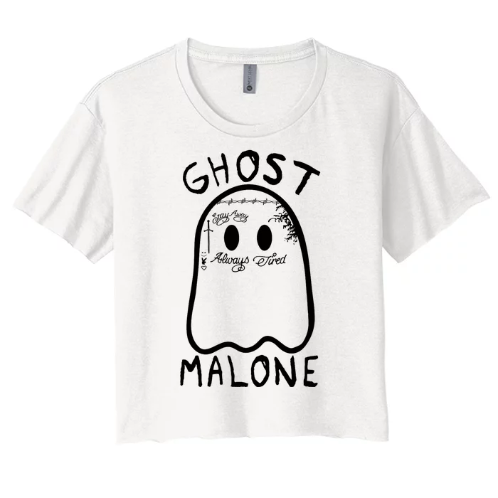 Ghost Malone Funny Halloween Parody Women's Crop Top Tee