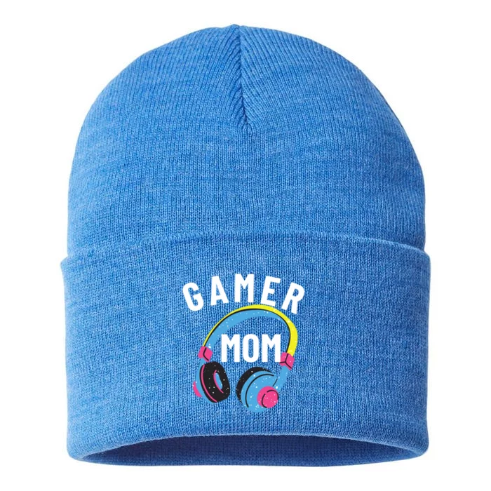 Gamer Mom For Mom Who Loves Gaming And Video Games Christmas Gift Sustainable Knit Beanie