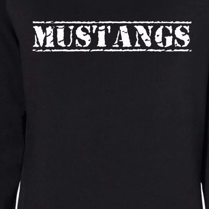 Go Mustangs Football Baseball Basketball Cheer Fan School Womens California Wash Sweatshirt