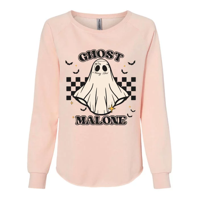 Ghost Malone Funny Halloween Malone Spooky Halloween Womens California Wash Sweatshirt