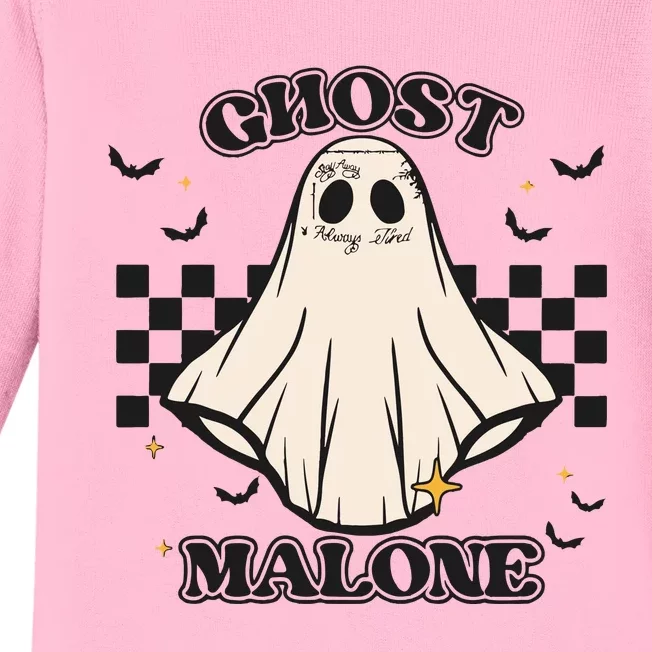 Ghost Malone Funny Halloween Malone Spooky Halloween Baby Long Sleeve Bodysuit